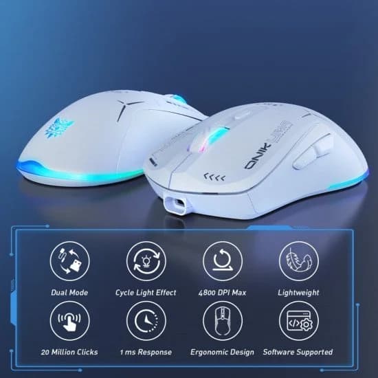 ماوس گیمینگ بی سیم اونیکوما مدل Onikuma CW917 RGB مشکی — تصویر ۶