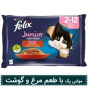 پوچfelix گربه بسته های 4عددی طعم های مختلف