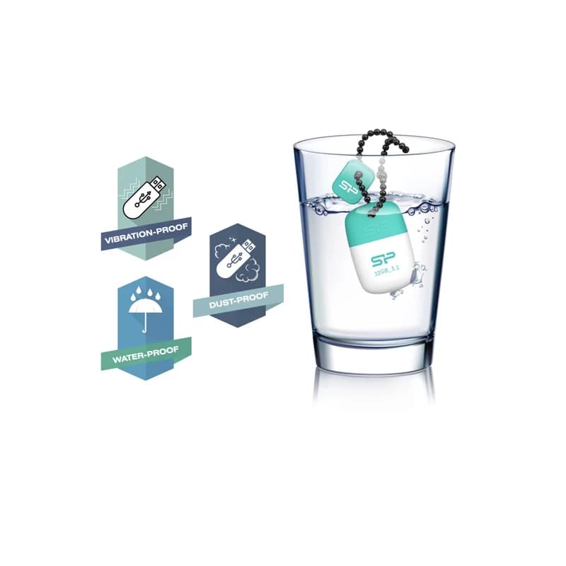 فلش مموری سیلیکون پاور مدل Silicon Power Jewel J07 32Gb فیروزه ای — تصویر ۶