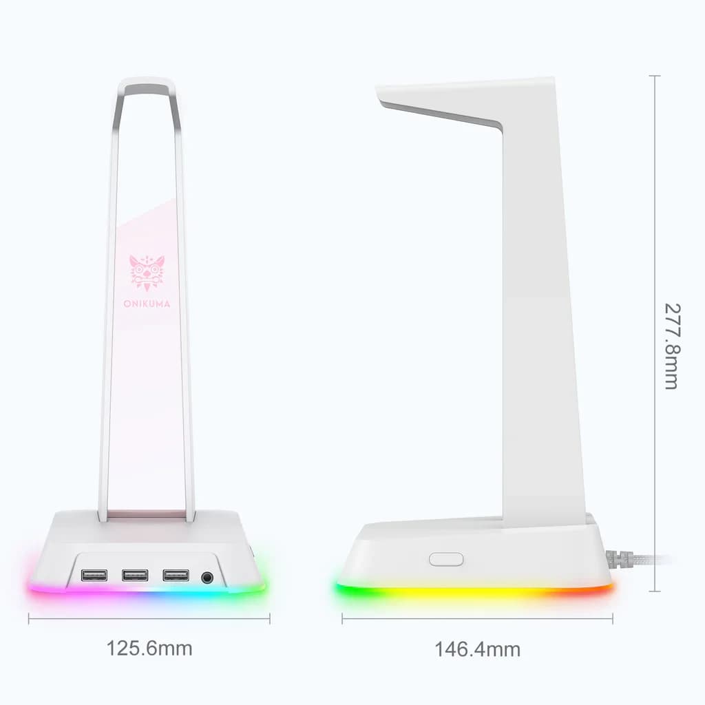 استند هدست اونیکوما مدل Onikuma ST-2 RGB سفید — تصویر ۲