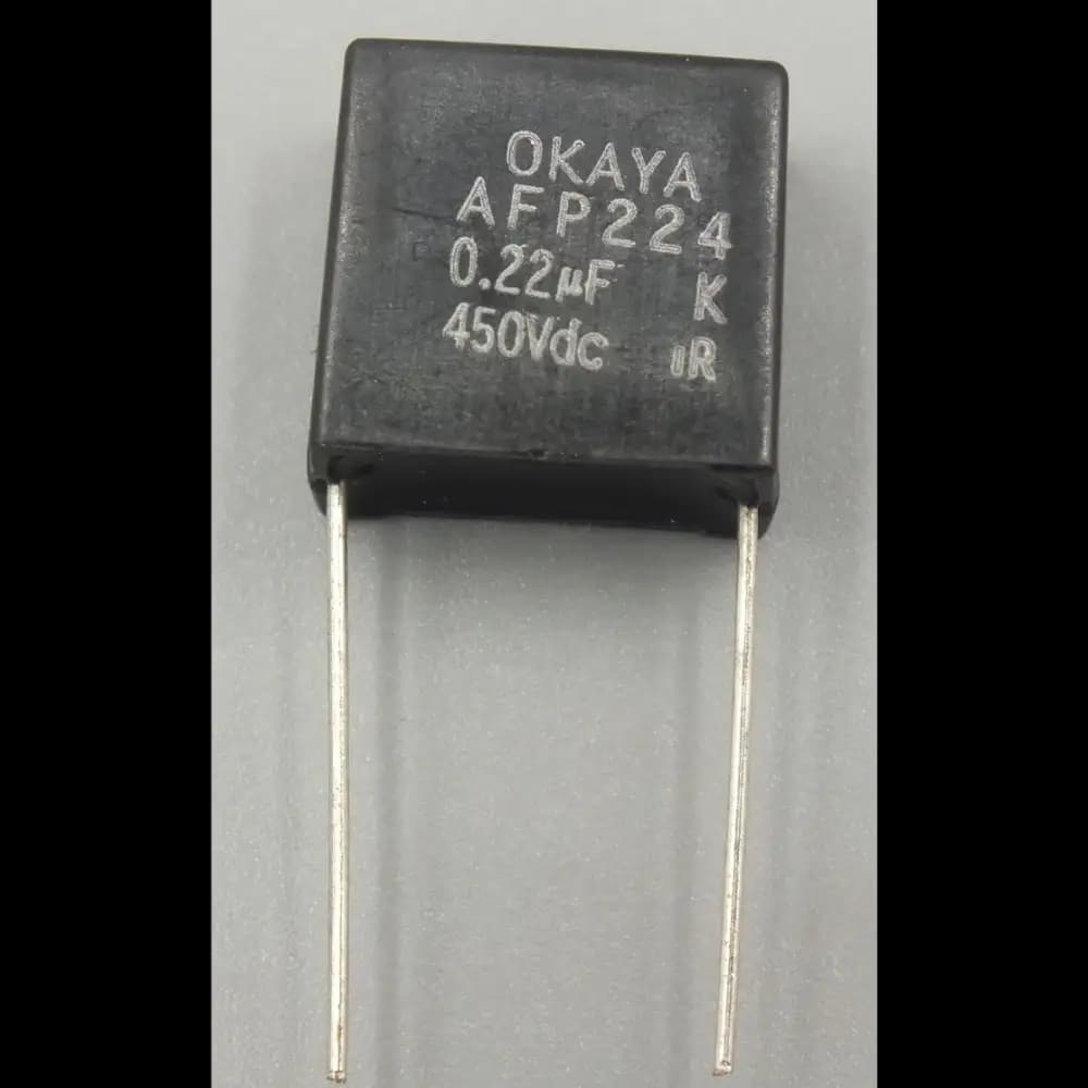 خازن OKAYA AFP224 – MKT ظرفیت ‎0.22µF ولتاژ 450V