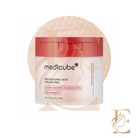 پد تونر ضد جوش و لایه بردار سوکسینیک اسید مدی کیوب | Medicube Red Succinic Acid Peeling Pad — تصویر ۲