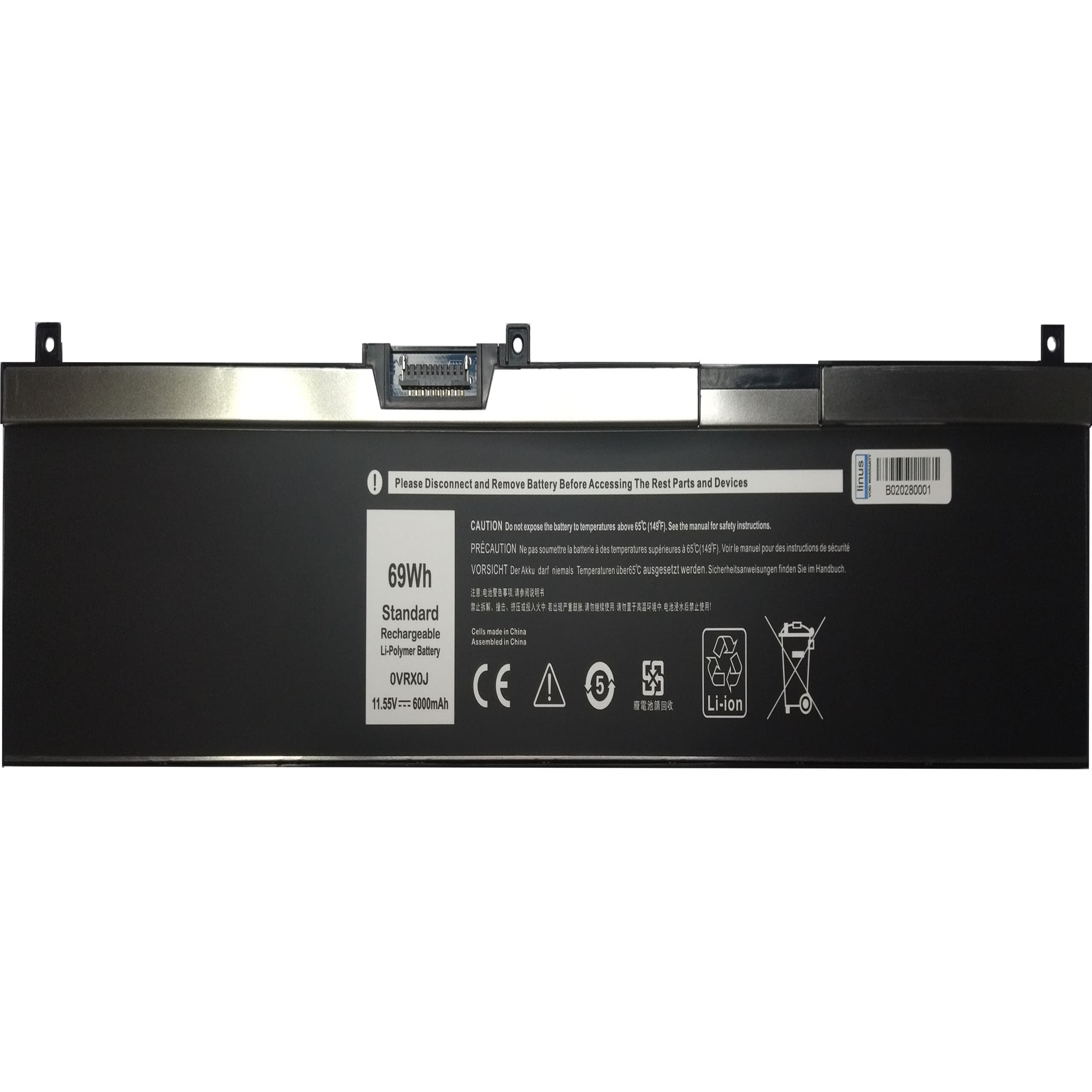 باتری لپ تاپ دل DELL Laptop BATTERY 0VRX0J 6000MAH