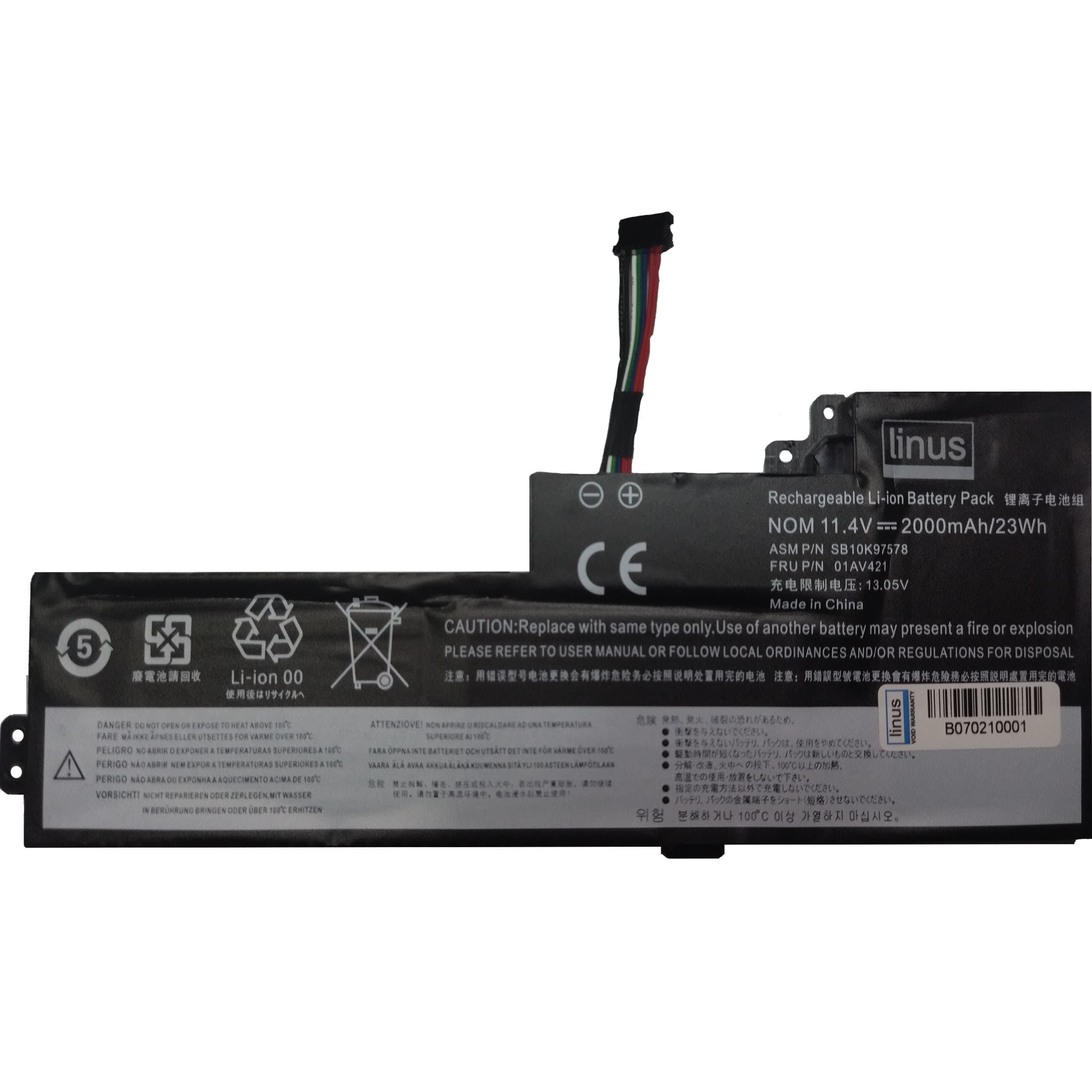 باتری لپ تاپ لنوو LENOVO Laptop BATTERY T480 2000mAh
