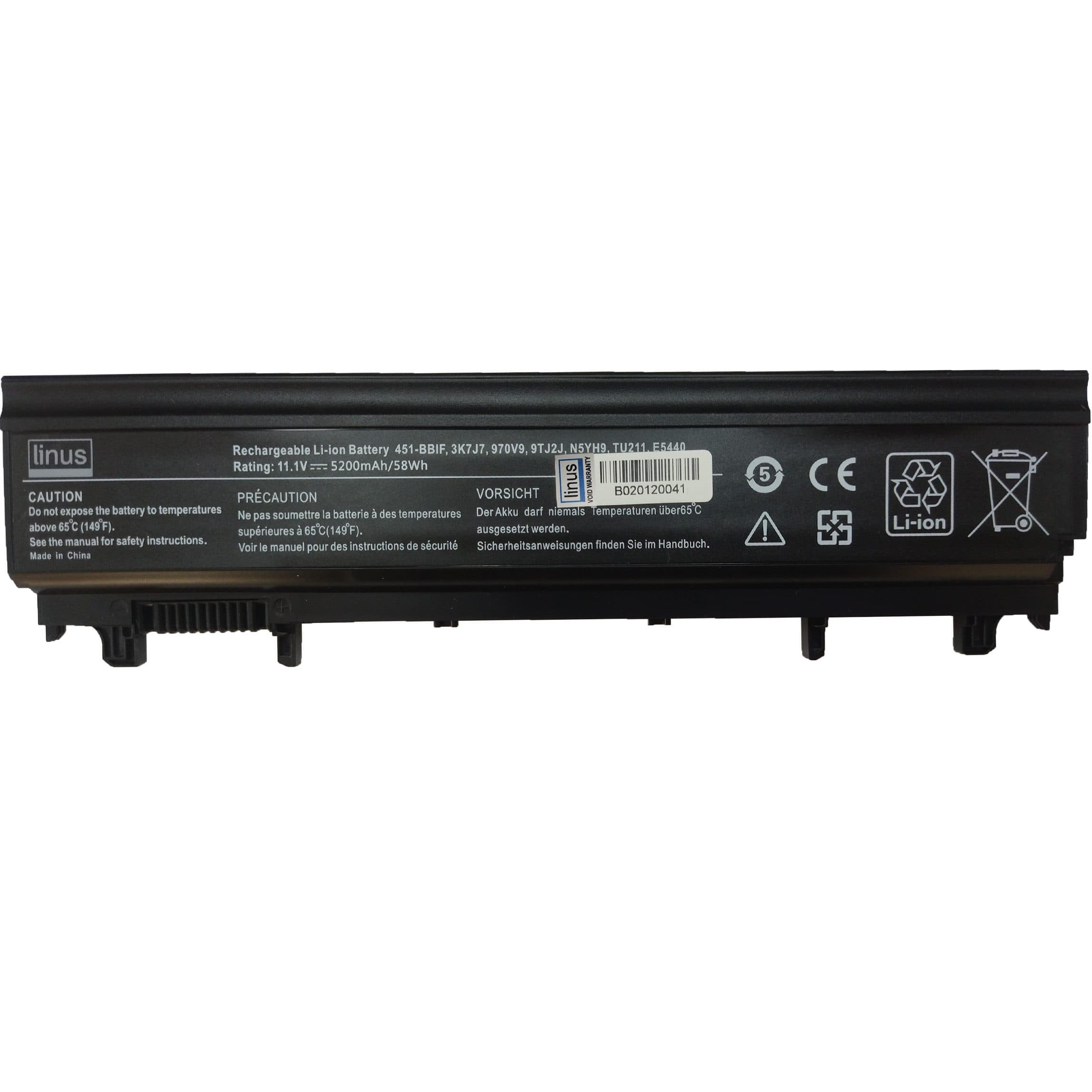 باتری لپ تاپ دل DELL Laptop BATTERY E5440 6CELL 5200MAH — تصویر ۲