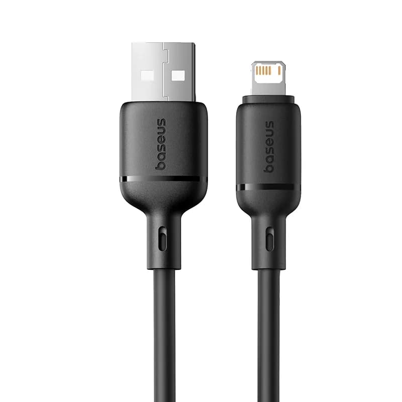 کابل شارژ باسئوس مدل Baseus Silky USB to Lightning 2.4A 2m مشکی