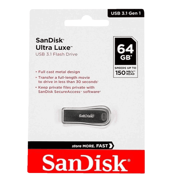 فلش مموری سن دیسک مدل Ultra Luxe ظرفیت 64 گیگابایت USB 3.2 — تصویر ۴