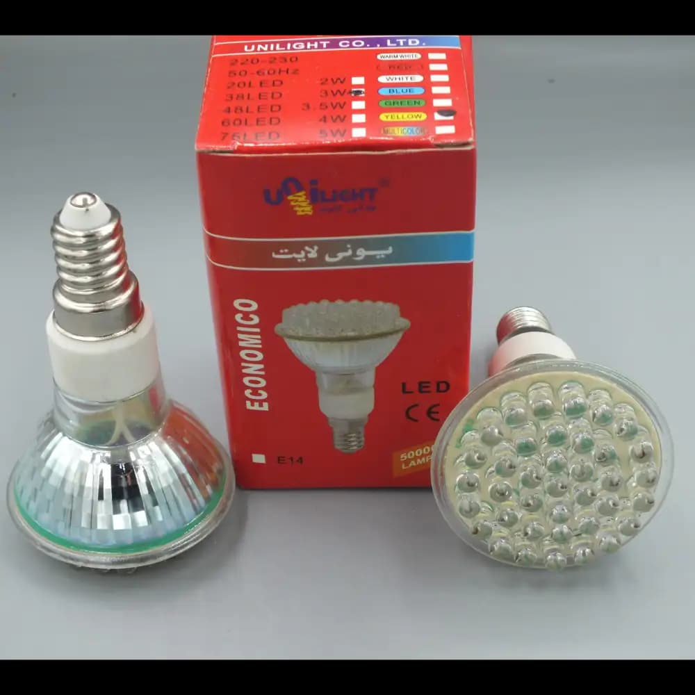 لامپ ال ای دی شمعی هالوژنی 3 وات E14 مدل 38LED (مهتابی/سفید) — تصویر ۴