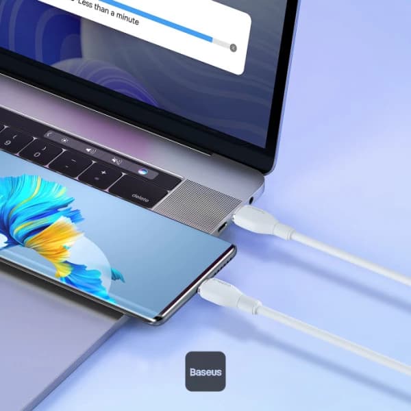 کابل شارژ باسئوس مدل Baseus Pudding Type-C PD 100W 2m سفید — تصویر ۷