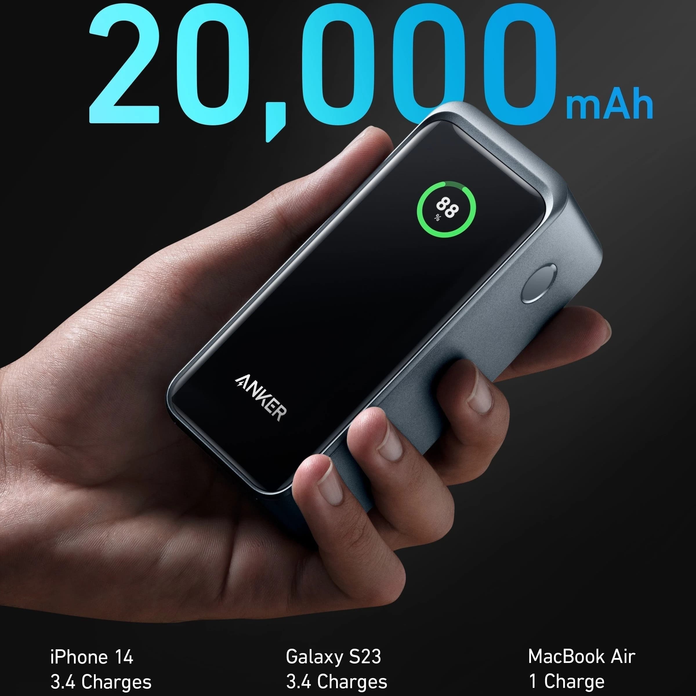 پاوربانک انکر مدل Anker 735 20000mAh 200W مشکی — تصویر ۴