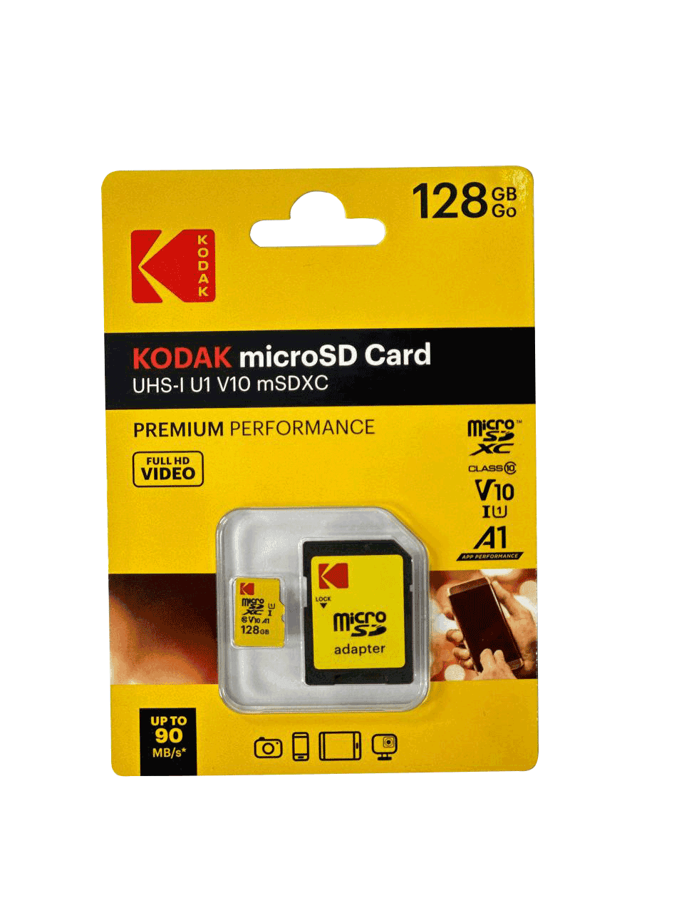 کارت حافظه کداک مدل Premium Performance ظرفیت ۱۲۸ گیگابایت میکرو SDXC کلاس A1 UHS-I V10 سرعت 90MBps — تصویر ۴