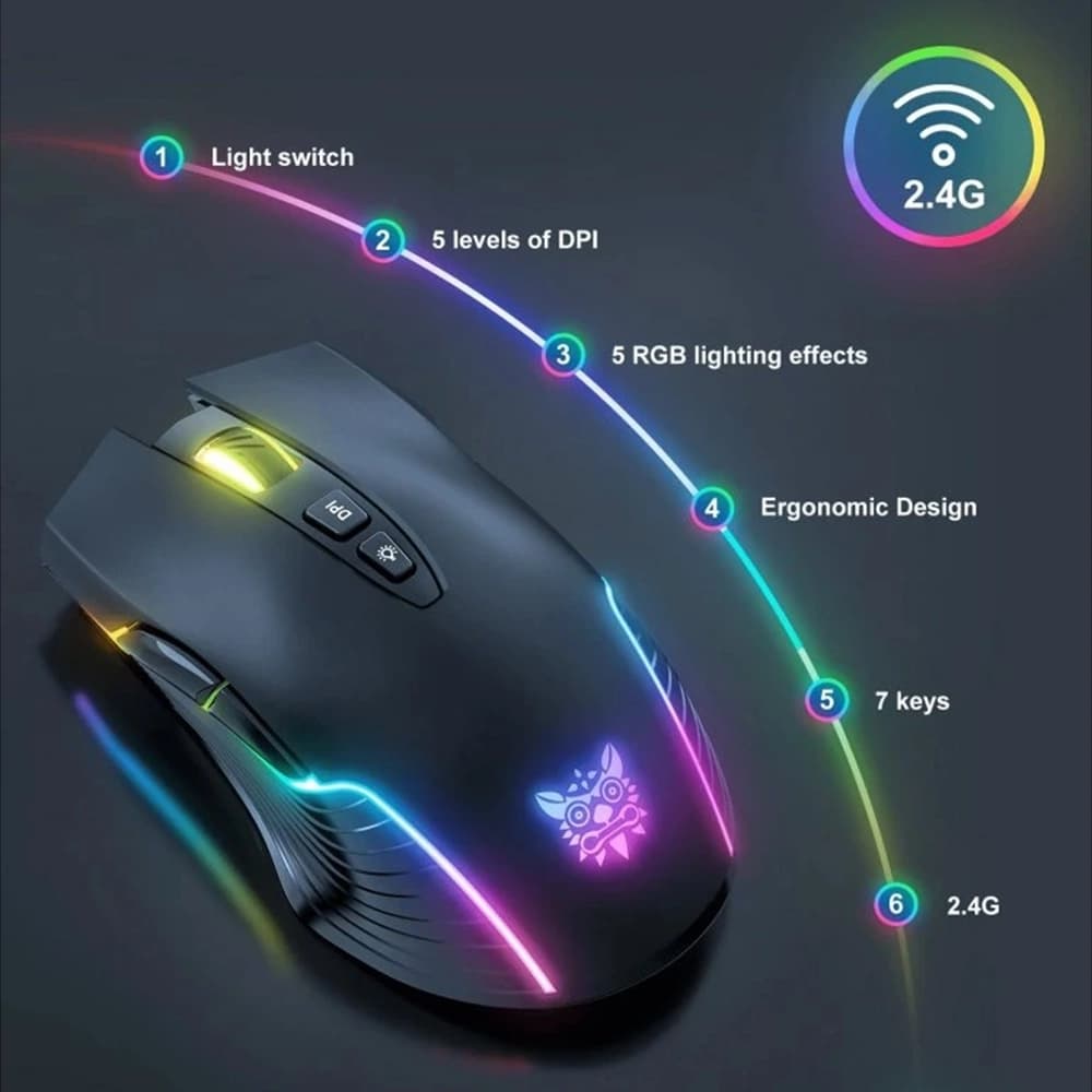 ماوس بی سیم اونیکوما مدل CW905 Wireless مشکی — تصویر ۷