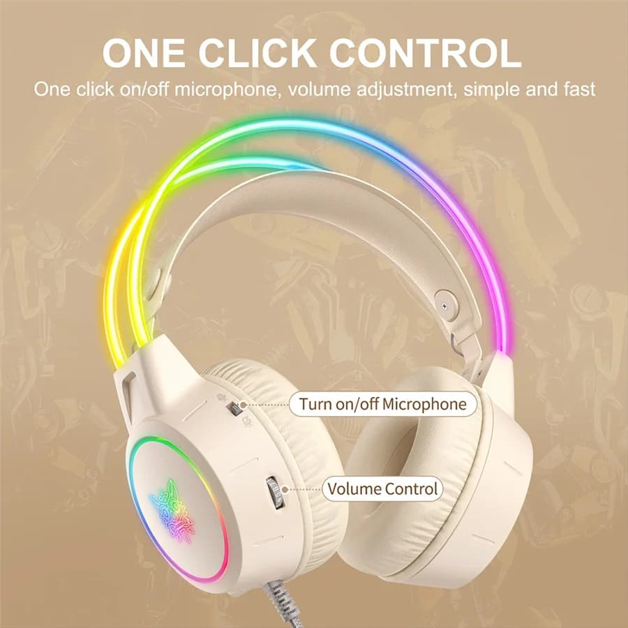 هدست گیمینگ اونیکوما مدل X15 Pro کرم — تصویر ۸