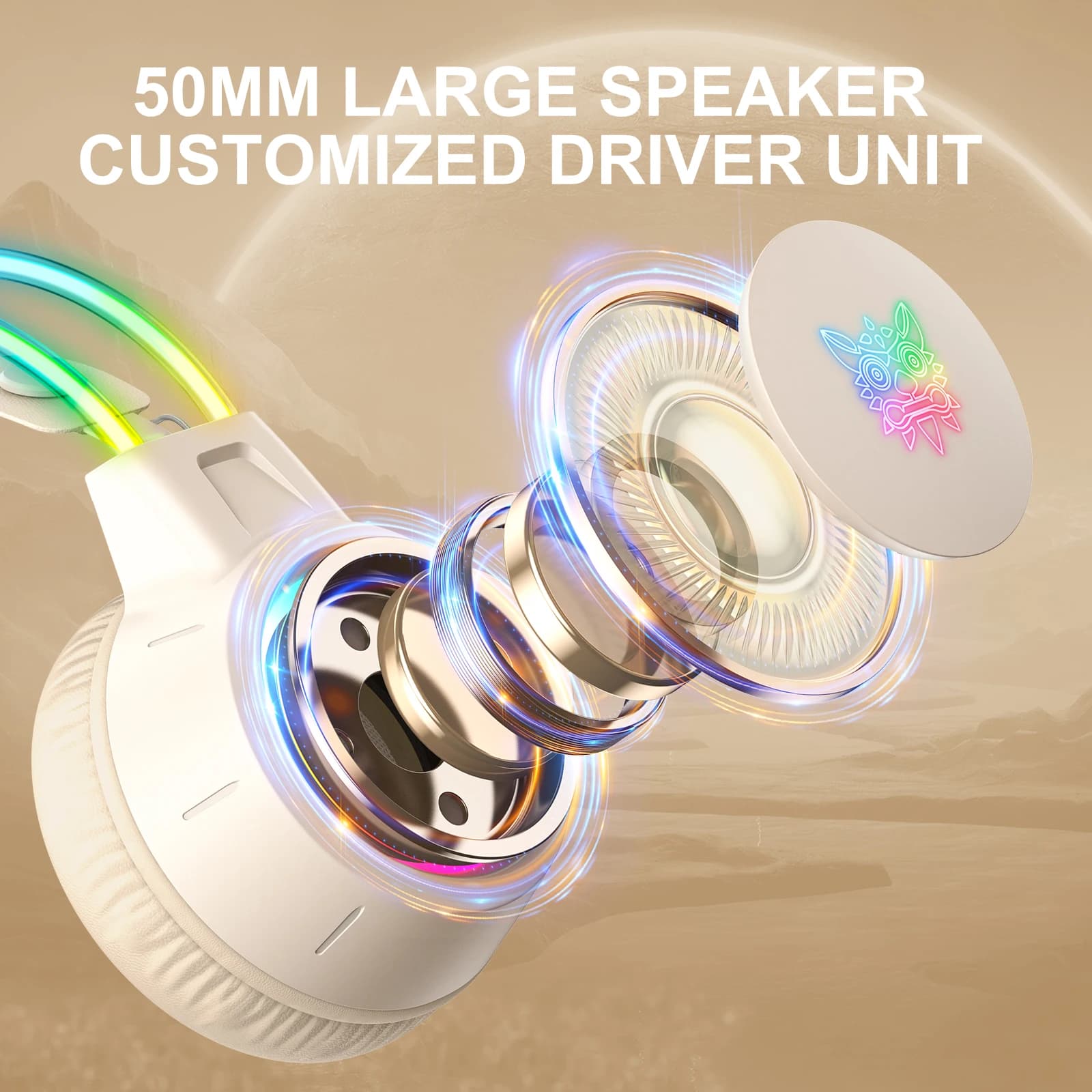 هدست گیمینگ اونیکوما مدل X15 Pro کرم — تصویر ۴