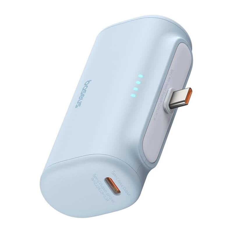 پاوربانک باسئوس مدل Compact 5000mAh 20W آبی — تصویر ۹