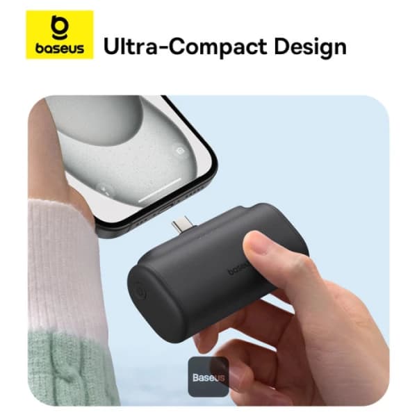 پاوربانک باسئوس مدل Compact 5000mAh 20W آبی — تصویر ۴