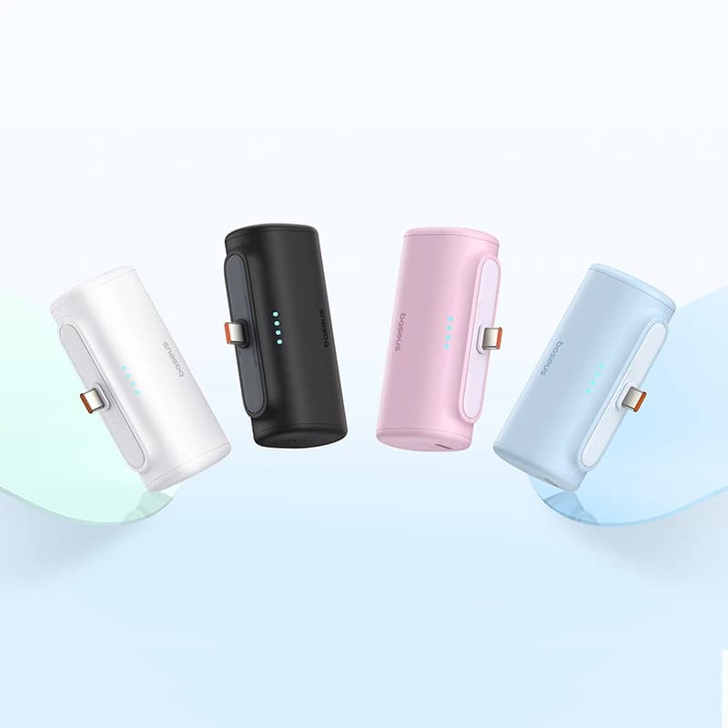 پاوربانک باسئوس مدل Compact 5000mAh 20W آبی — تصویر ۳