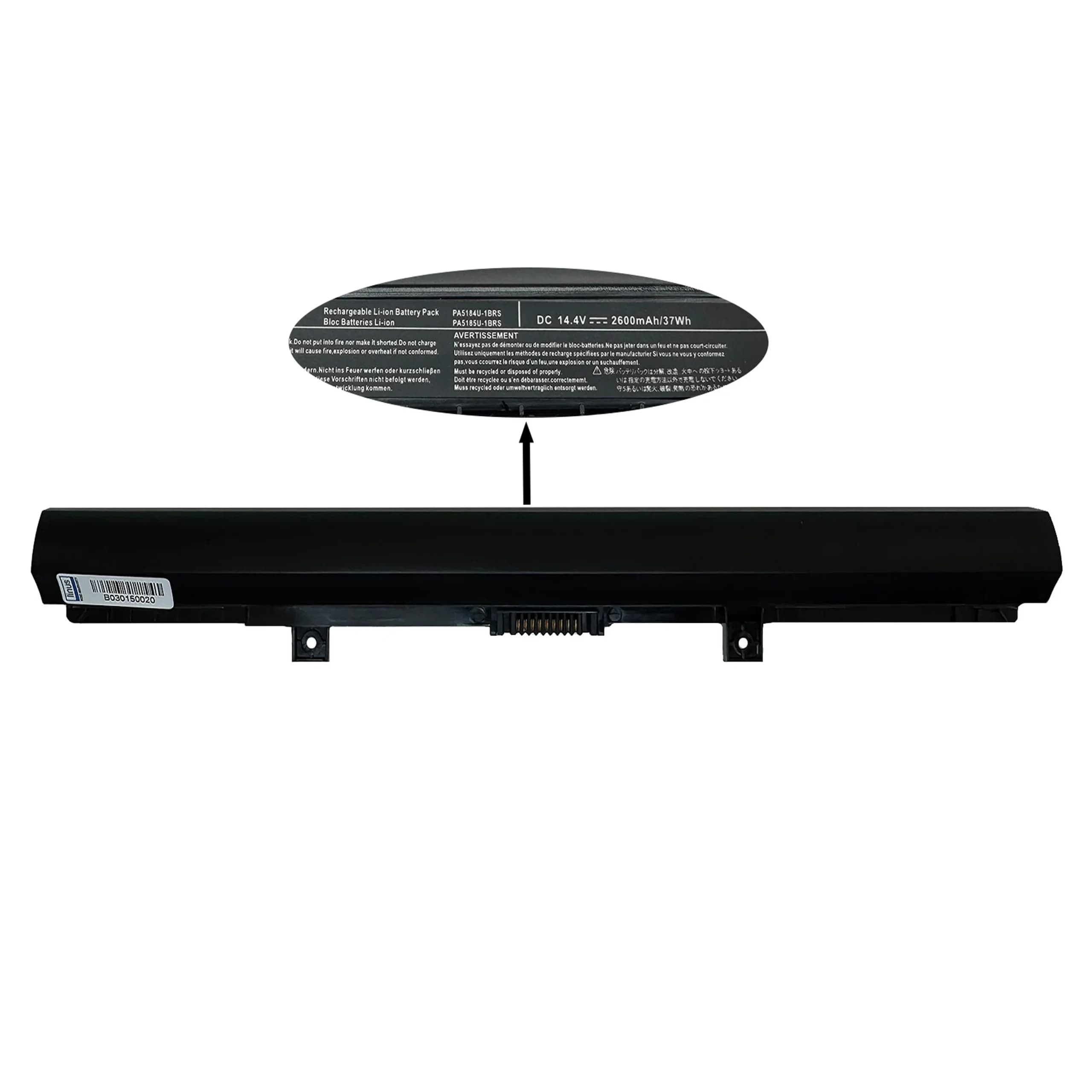 باتري لپ تاپ توشيبا TOSHIBA BATTERY Satellite C50 PA5185 2600mAh — تصویر ۲