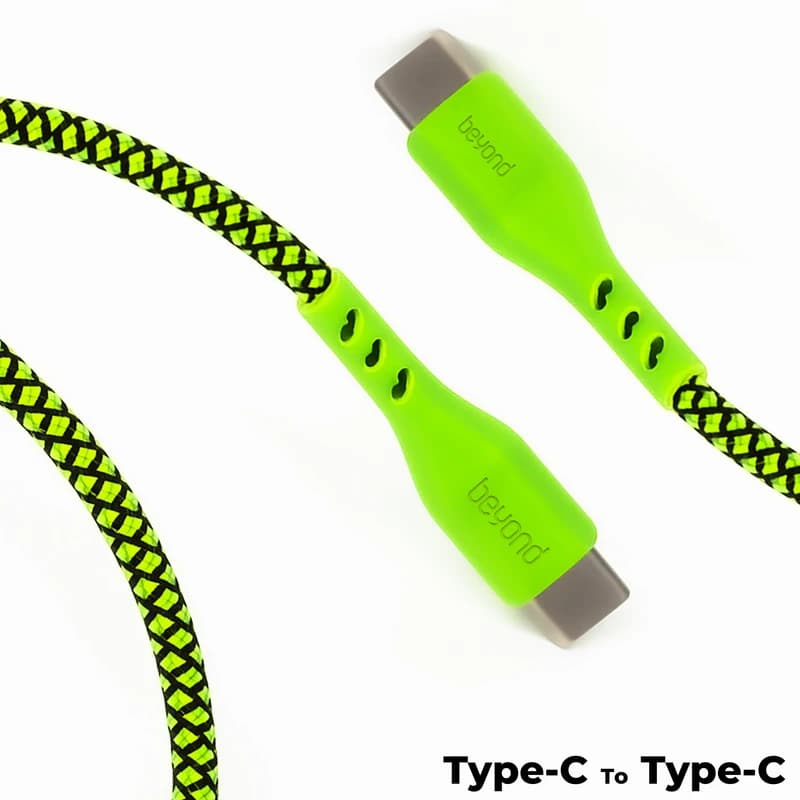 کابل شارژ بیاند مدل BCC-401 KF PD 1m سبز فسفری — تصویر ۳