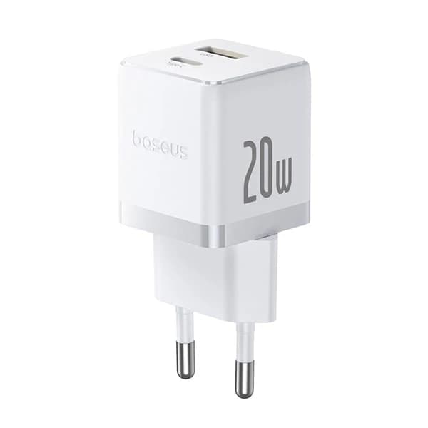 شارژر موبایل باسئوس مدل Palm Fast Charge 20W C+U سفید — تصویر ۹