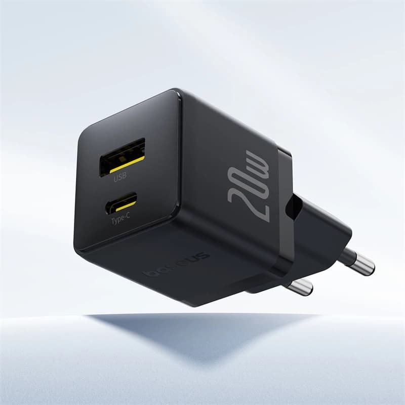 شارژر موبایل باسئوس مدل Palm Fast Charge 20W C+U سفید — تصویر ۶