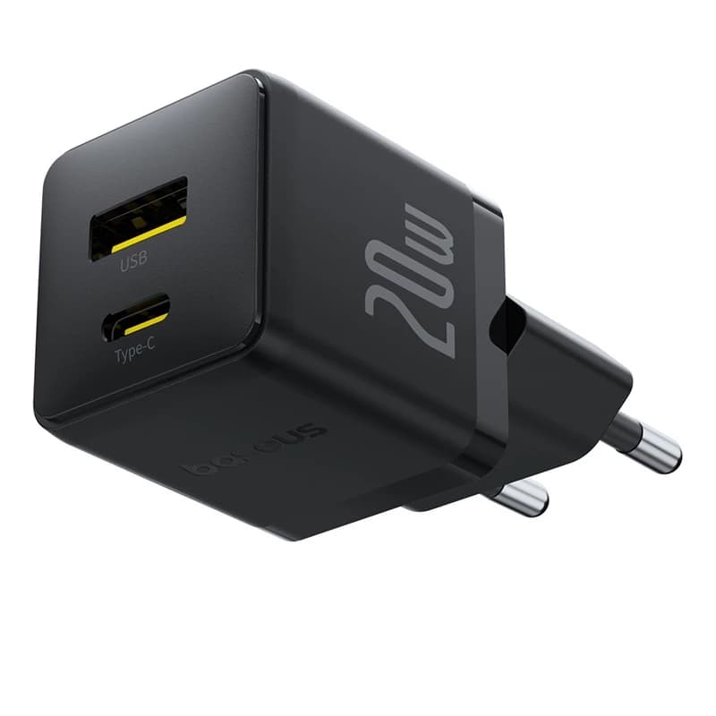 شارژر موبایل باسئوس مدل Palm Fast Charge 20W C+U مشکی — تصویر ۹