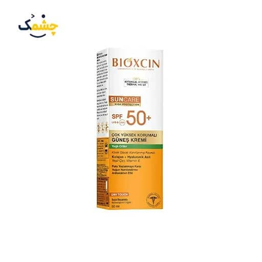 کرم ضد آفتاب بی رنگ بیوکسین (Bioxcin) SPF 50+ مخصوص پوست‌های چرب و جوش‌دار – حجم ۵۰ میل — تصویر ۶