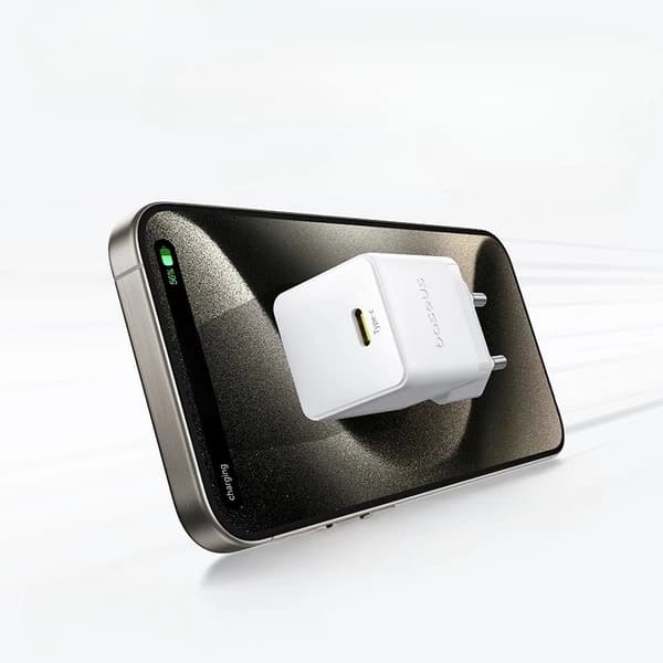 شارژر باسئوس مدل Palm Fast Charger 1C 20W به همراه کابل شارژ PD 60W سفید — تصویر ۸
