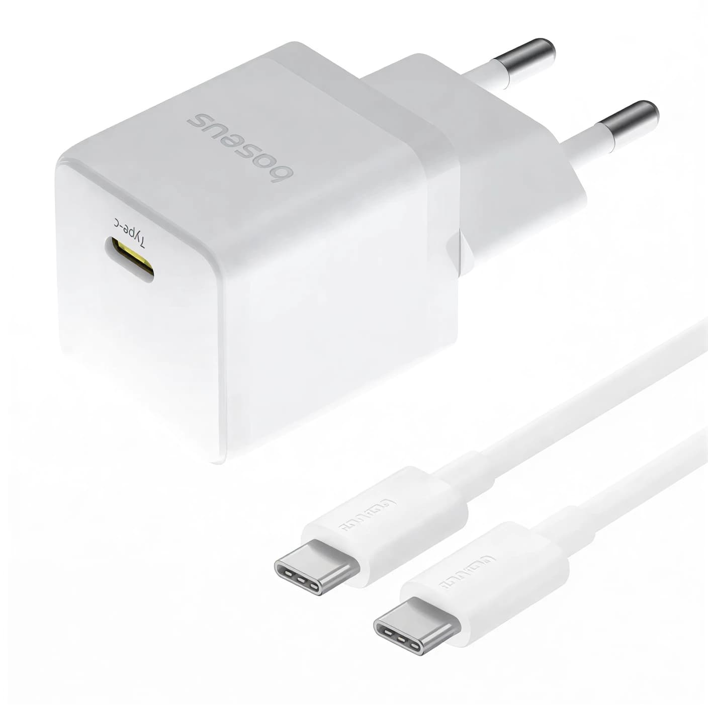 شارژر باسئوس مدل Palm Fast Charger 1C 20W به همراه کابل شارژ PD 60W سفید