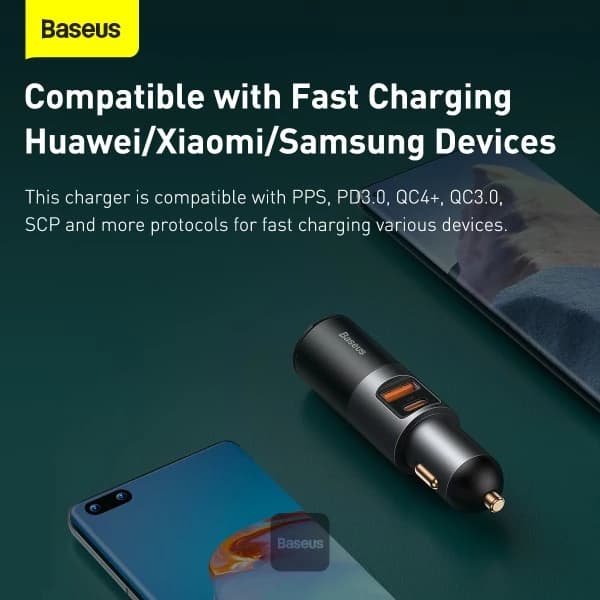 شارژر فندکی باسئوس مدل Share Together Fast Charge 120W — تصویر ۱۲