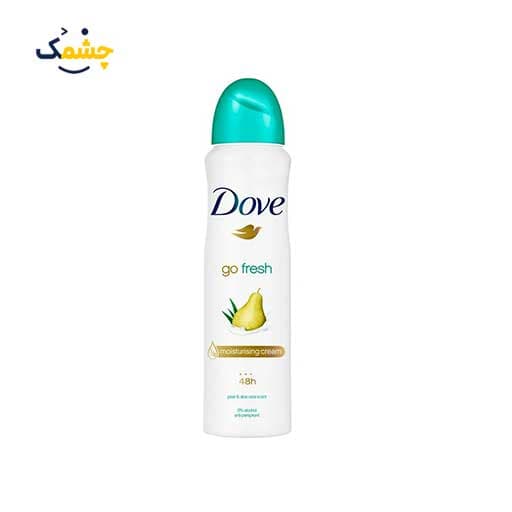 اسپری داو گلابی 250 میل | رایحه گلابی و آلوئه‌ورا | dove go fresh pear aloe vera women deodorant spray — تصویر ۳