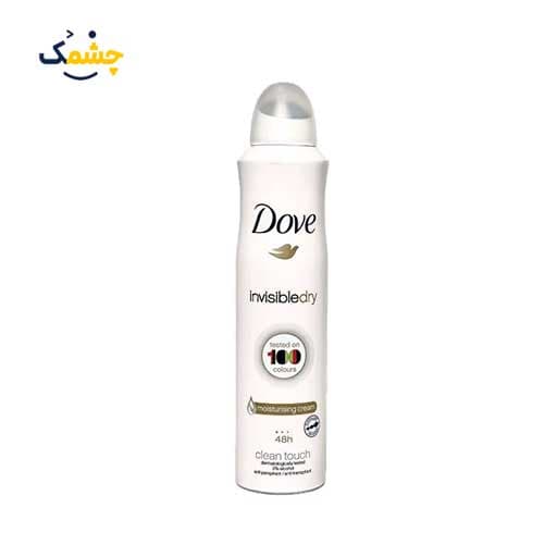 اسپری داو صد ضد تعریق زنانه صد سفید حجم 250 میلی لیتر | داو 100 | Dove Invisible dry tested on 100 colours