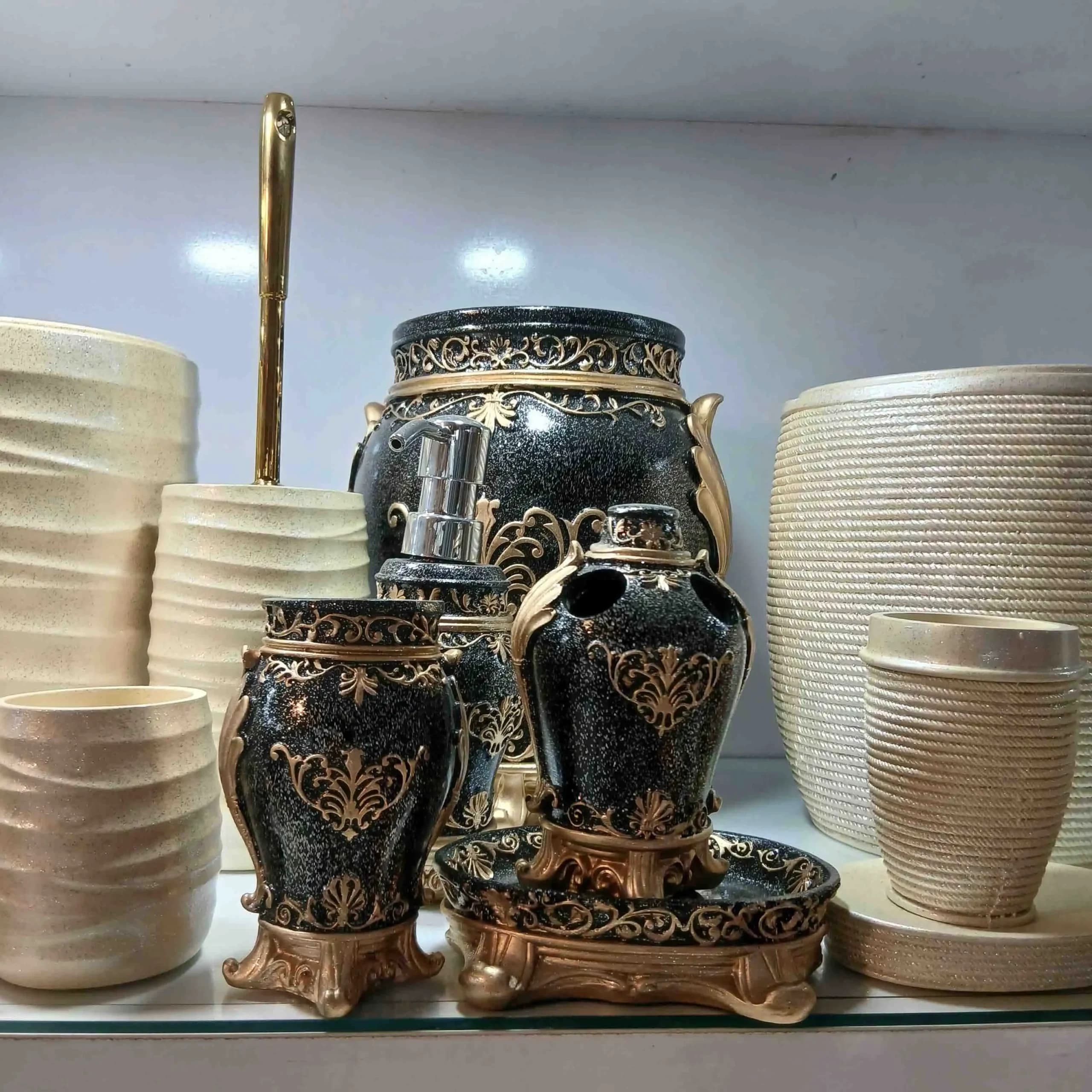 سرویس بهداشتی 6 پارچه سنجاقک مدل آتن – رنگ مشکی — تصویر ۲
