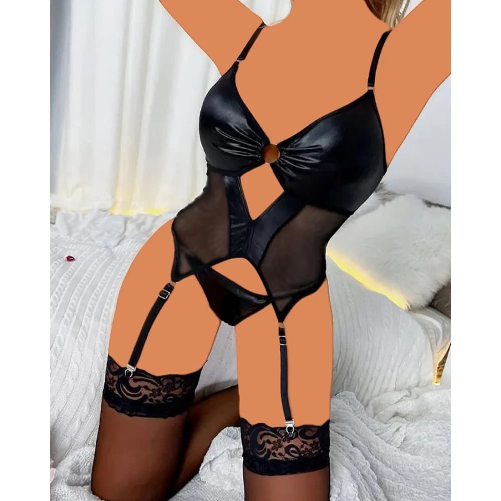 بادی چرم و تور جلو حلقه Desire کد 3170204 — تصویر ۲