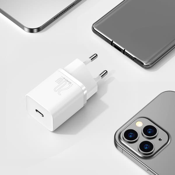 شارژر باسئوس مدل Super Si Quick 20W سفید — تصویر ۷