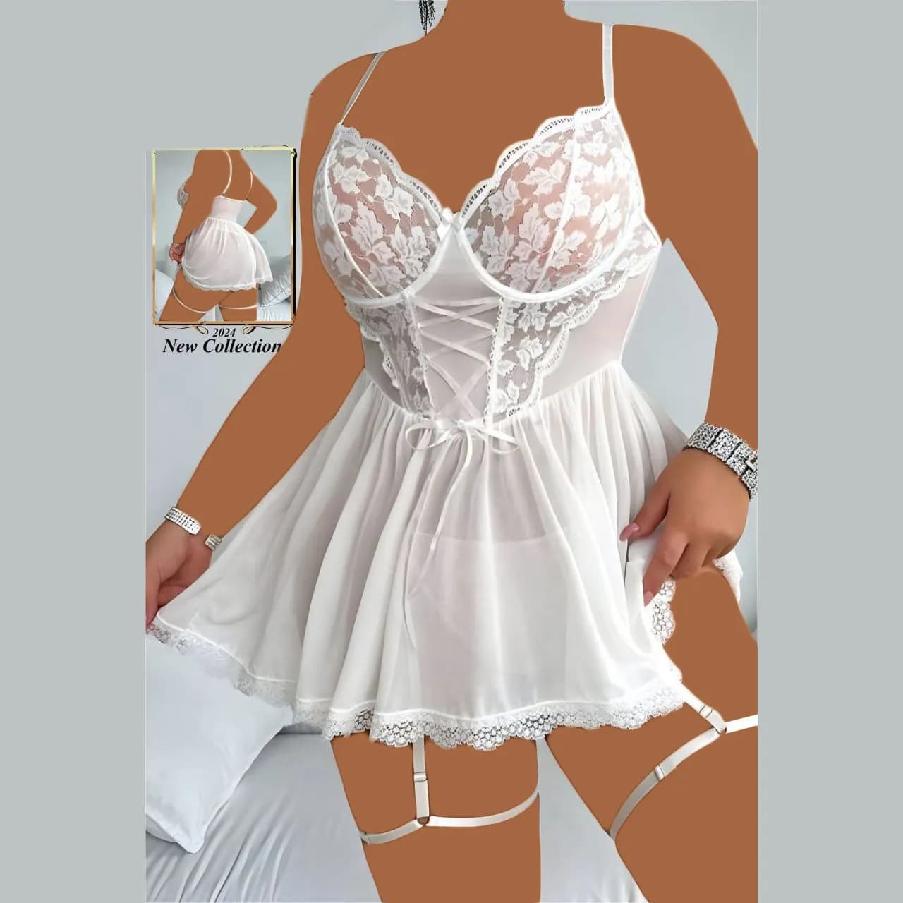 لباس خواب سایز بزرگ Violetta کد 2057 — تصویر ۳