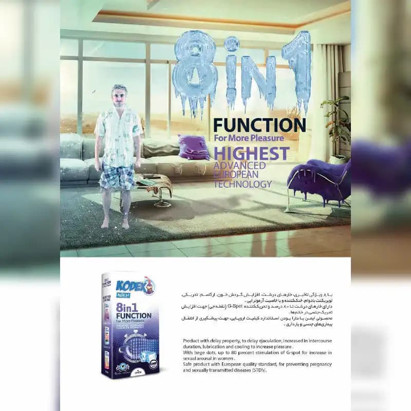 کاندوم ناچ کدکس مدل Kodex 8in1 Function — تصویر ۴