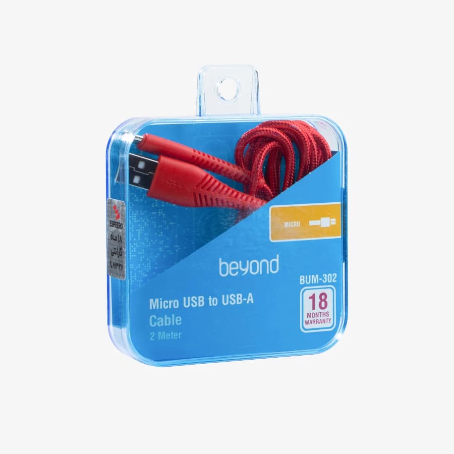 کابل شارژ بیاند مدل BUM-302 Micro-USB 2m قرمز — تصویر ۴
