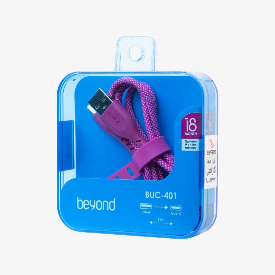 کابل شارژ بیاند مدل BUC-401 Type-C 1m صورتی — تصویر ۶