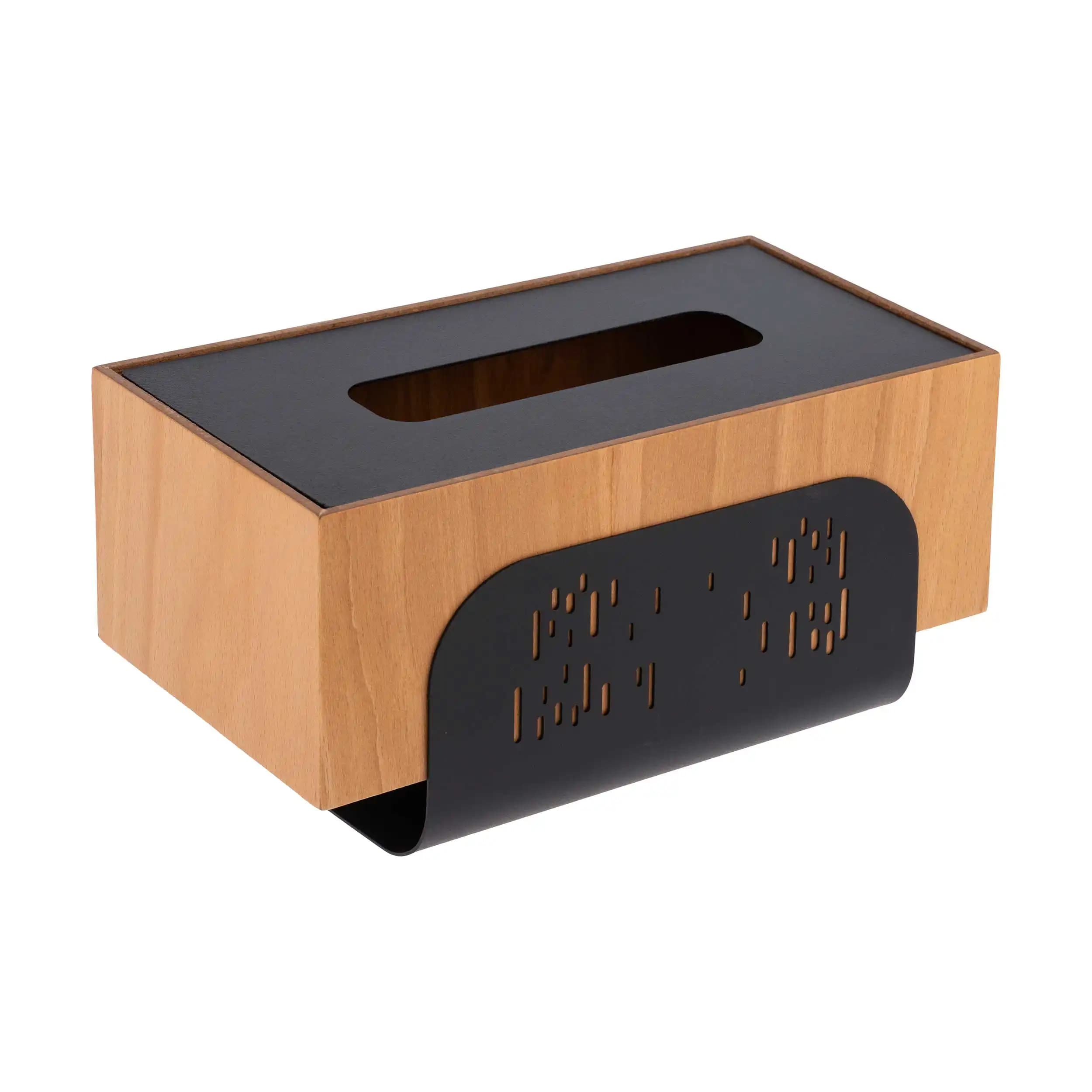 ست سطل و جای دستمال کاغذی رزاری کد 747 رنگ مشکی — تصویر ۴