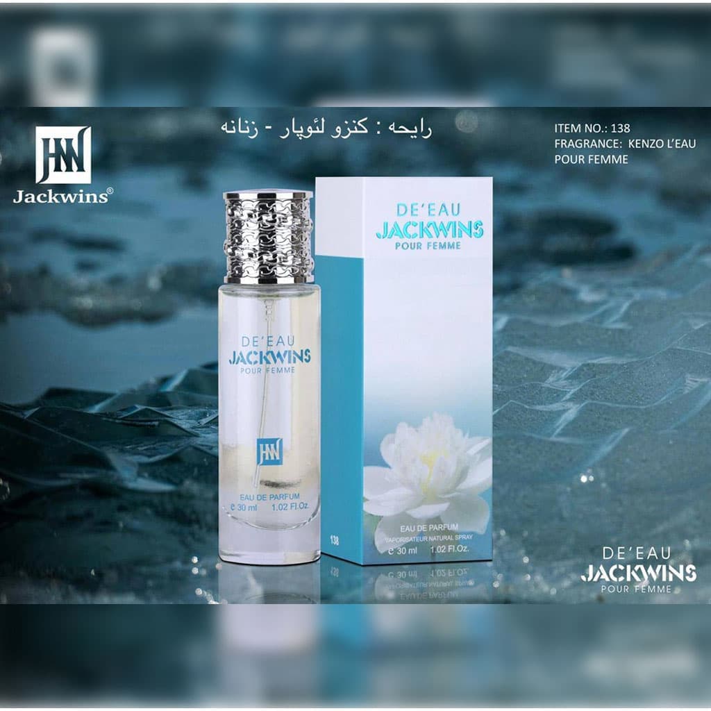 عطر ادکلن کنزو لئوپار جانوین جکوینز Jackwins De’eau pour femme قلمی استوانه‌ای 30میل — تصویر ۲