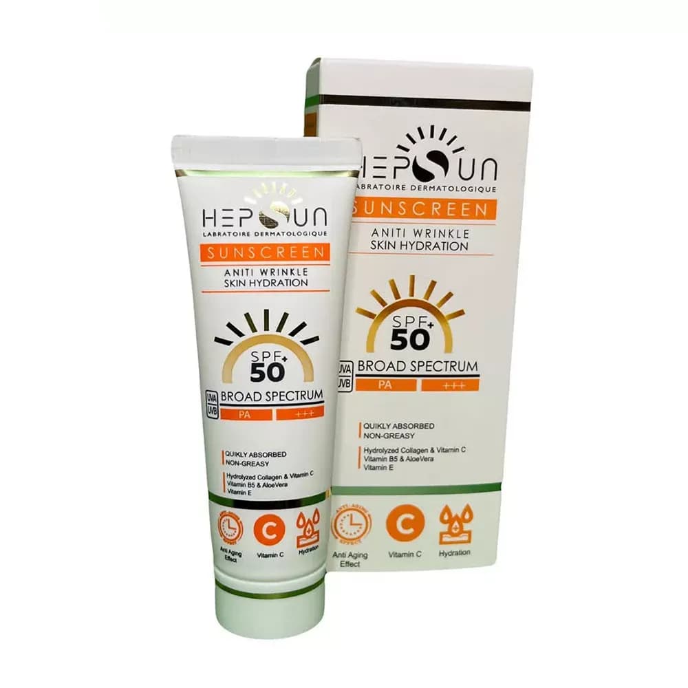 کرم ضد آفتاب بی‌رنگ هپسان SPF50 مدل فیوژن مناسب پوست چرب حجم 50 میلی لیتر — تصویر ۹