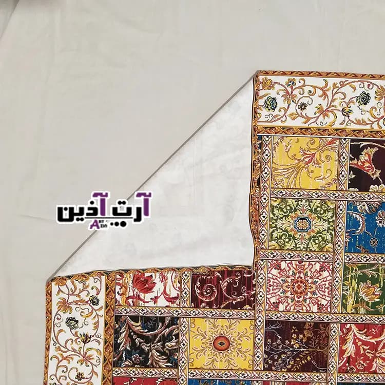 رومیزی مستطیل بزرگ مخمل بدون آستر دور دوخت 150 *100 سانتیمتری طرح شطرنجی کد: 3 – 625 — تصویر ۵