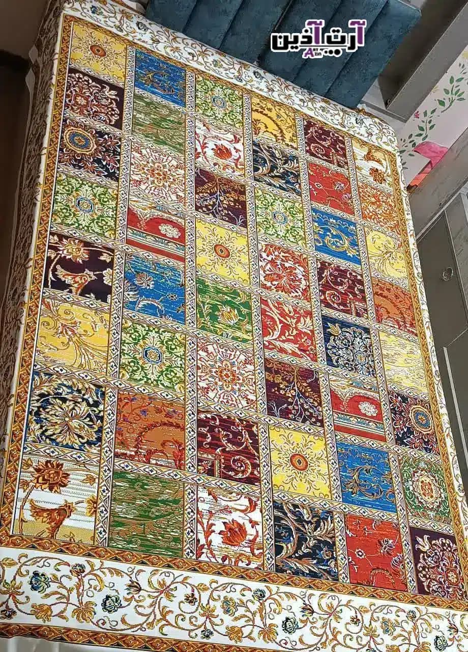 رومیزی مستطیل بزرگ مخمل بدون آستر دور دوخت 150 *100 سانتیمتری طرح شطرنجی کد: 3 – 625 — تصویر ۶