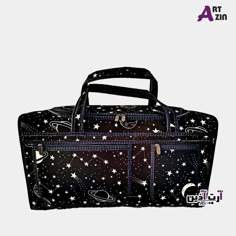 ساک مسافرتی پارچه ای مشکی ماه و ستاره کیف ورزشی بزرگ سنتی یزد کد : 44 – 507