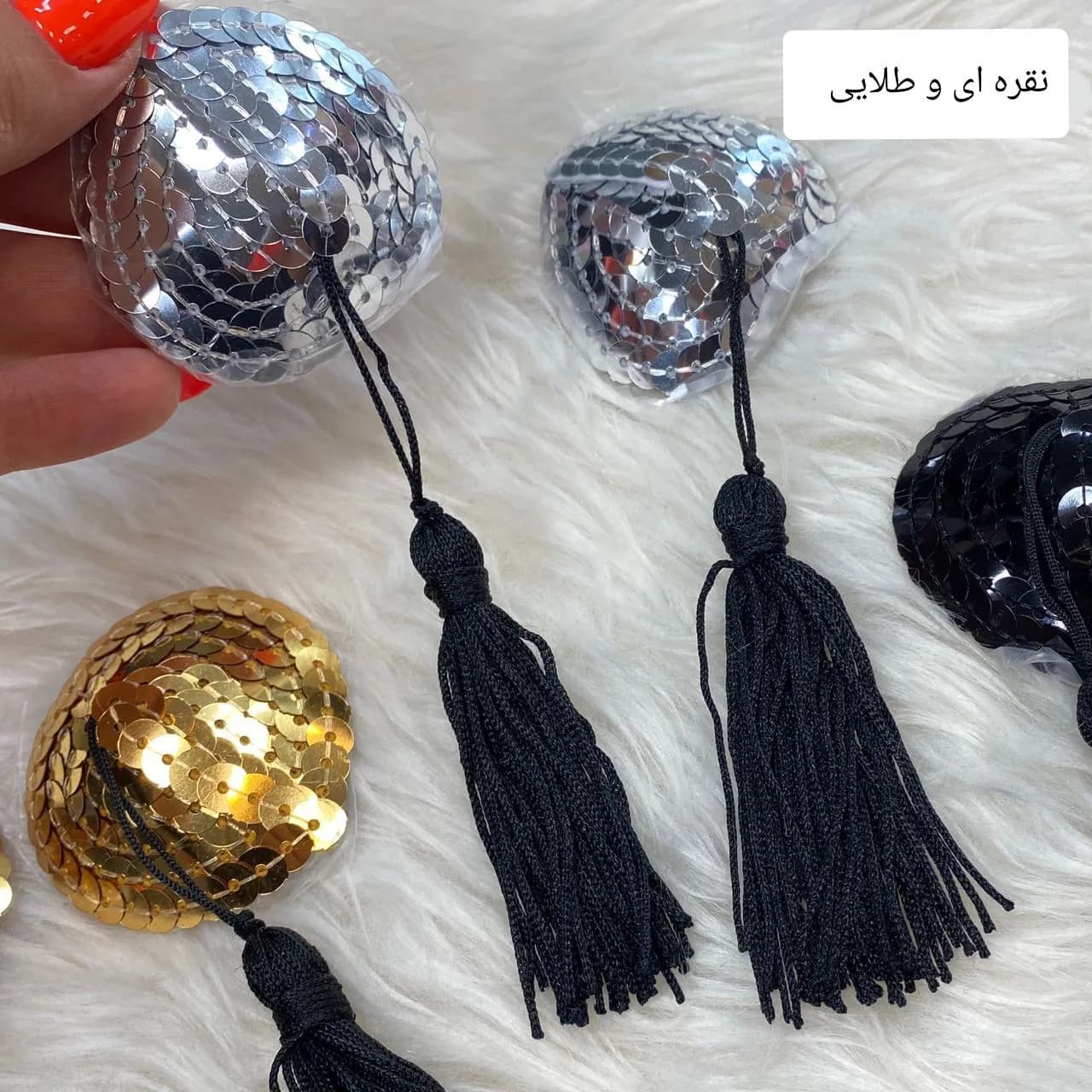 نیپل قلبی پولکی کد 70161 — تصویر ۲