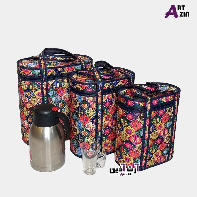 کیف سه تیکه فلاکسی بزرگ سنتی مسافرتی یزد پارچه ای کرپ کد : 41 – 507