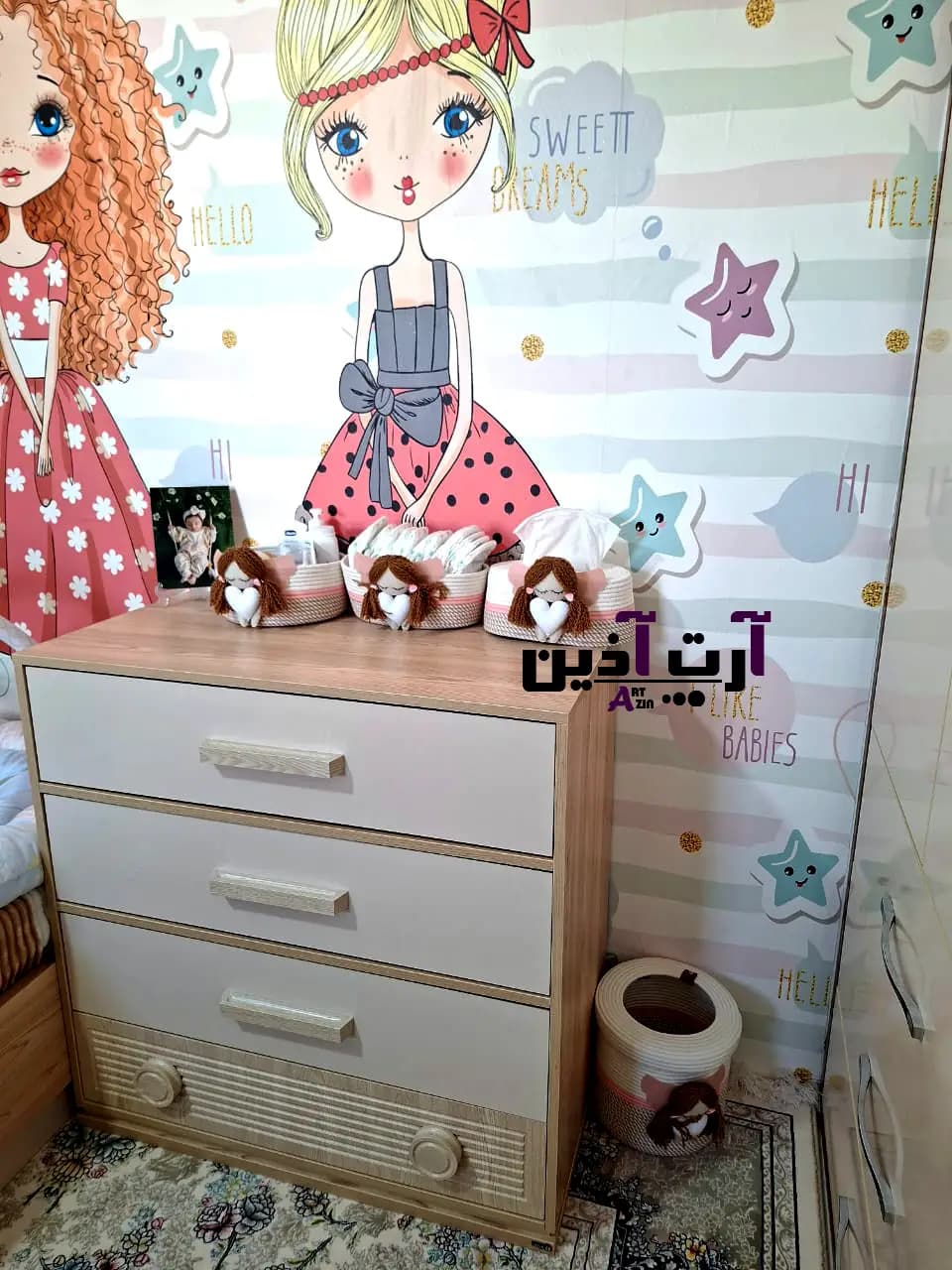 سیسمونی قیطان عروسکی دخترونه و پسرونه – 9 تکه قیطان دوزی طرح عروسک زرافه – کد: 886 — تصویر ۱۱
