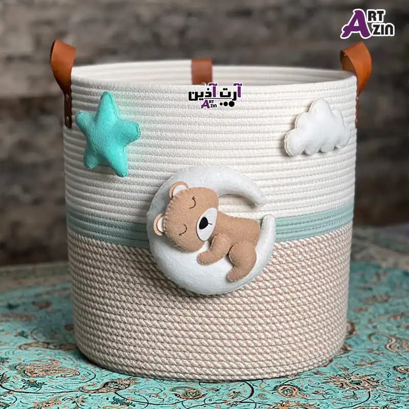 سیسمونی قیطان پسرونه عروسکی – ست اتاق نوزاد پسر قیطان دوزی 9 تکه طرح خرس خوابالو – کد: 883 — تصویر ۱۱