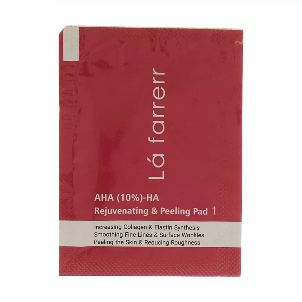 پد جوان کننده و لایه بردار پوست لافارر مدل AHA10% و هیالورونیک اسید بسته 30 عددی — تصویر ۲